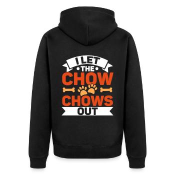 Ich lasse die Chow-Chows Hundebesitzer-Welpen-Liebhaber-Pfote heraus - Unisex Premium Bio Zip Hoodie - Schwarz - Hinten - Nico (187cm)