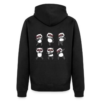 Panda dansant avec des lunettes de soleil Bear Dance Dancer - Veste à capuche bio Premium Unisexe - noir - Dos - Nico (187cm)