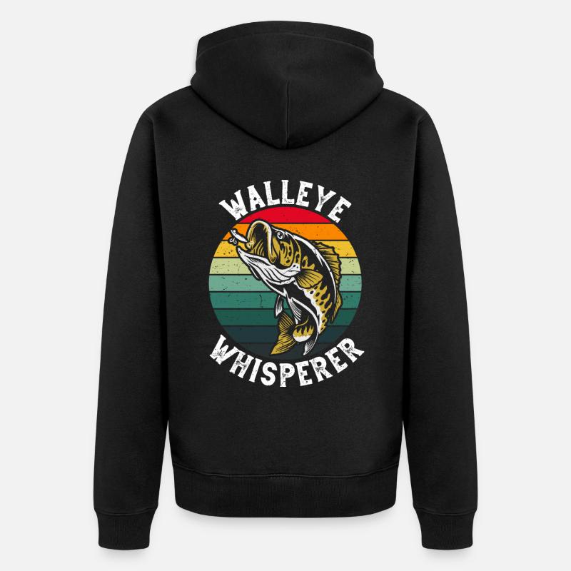 Zanderflüsterer - Unisex Premium Bio Zip Hoodie - Schwarz
