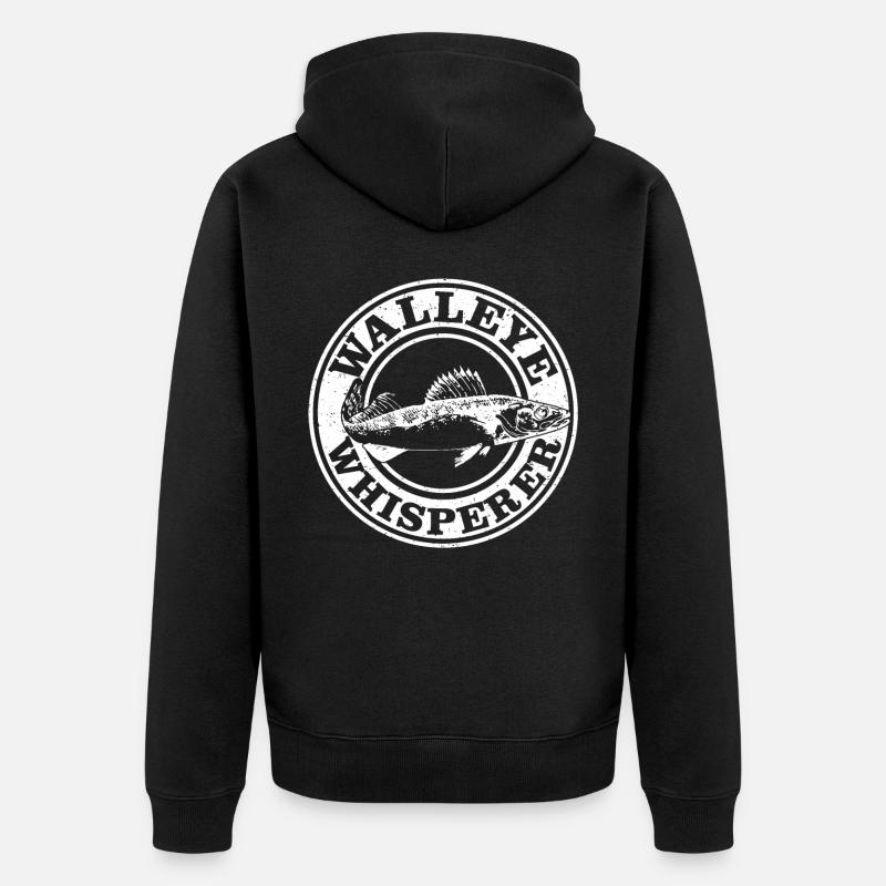 Zanderflüsterer - Unisex Premium Bio Zip Hoodie - Schwarz