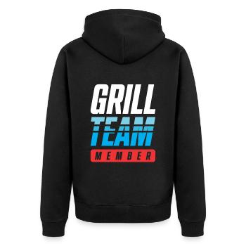 Grill Team - Unisex Premium Bio Zip Hoodie - Schwarz - Hinten - Nico (187cm)