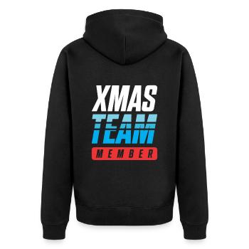 Xmas Team - Unisex Premium Bio Zip Hoodie - Schwarz - Hinten - Nico (187cm)