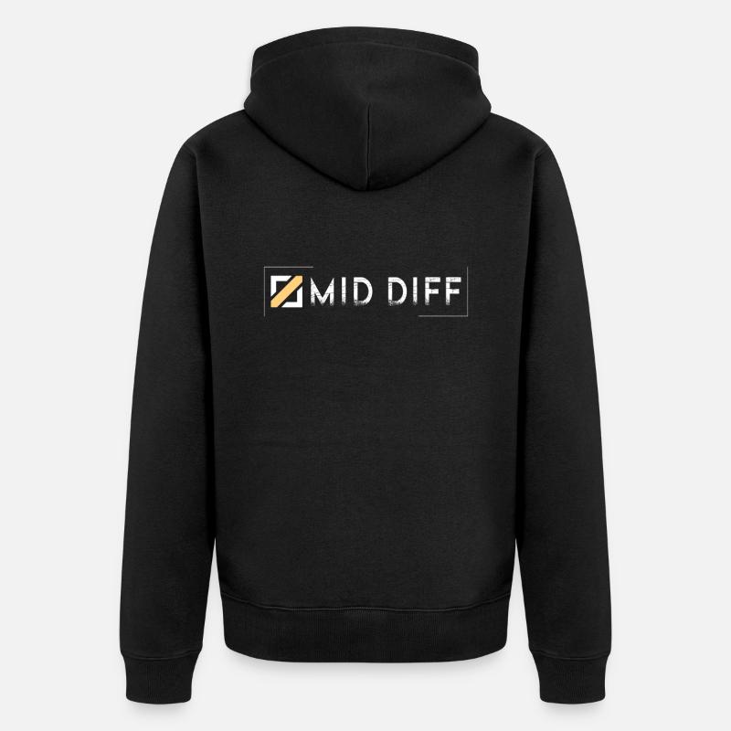 mid diff Tilter tilted gaming - Unisex Premium Bio Zip Hoodie - Schwarz