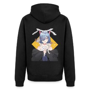 Kawaii Anime Neko Cat Girl Manga Otaku - Veste à capuche bio Premium Unisexe - noir - Dos - Nico (187cm)