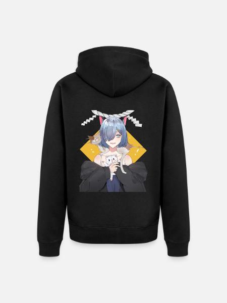Kawaii Anime Neko Cat Pige Manga Otaku - Premium økologisk unisex-hættejakke - sort