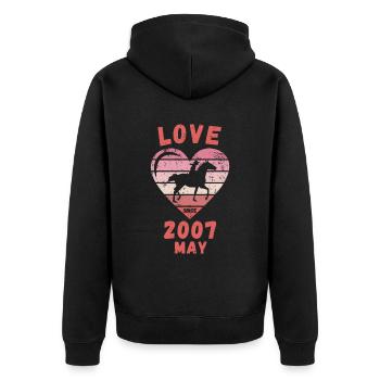 Love Horse Riding Birthday May 2007 - Unisex Premium Organic Zip Hoodie - black - Back - Nico (187cm)