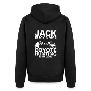 Conception de coyote pour les réacteurs de coyote - Veste à capuche bio Premium Unisexe - noir - Dos - Nico (187cm)