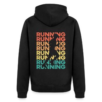 Running Runner Semi-Marathon - Veste à capuche bio Premium Unisexe - noir - Dos - Nico (187cm)