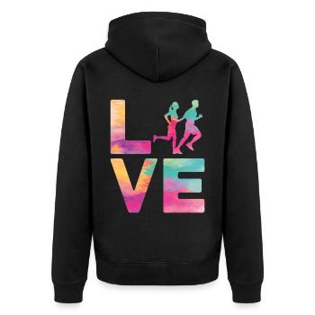 Running Runner Semi-Marathon - Veste à capuche bio Premium Unisexe - noir - Dos - Nico (187cm)