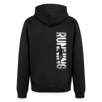 Running Runner Semi-Marathon - Veste à capuche bio Premium Unisexe - noir - Dos - Nico (187cm)