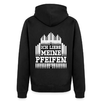 Orgel Orgelspieler Organist Orgelbauer - Unisex Premium Bio Zip Hoodie - Schwarz - Hinten - Nico (187cm)