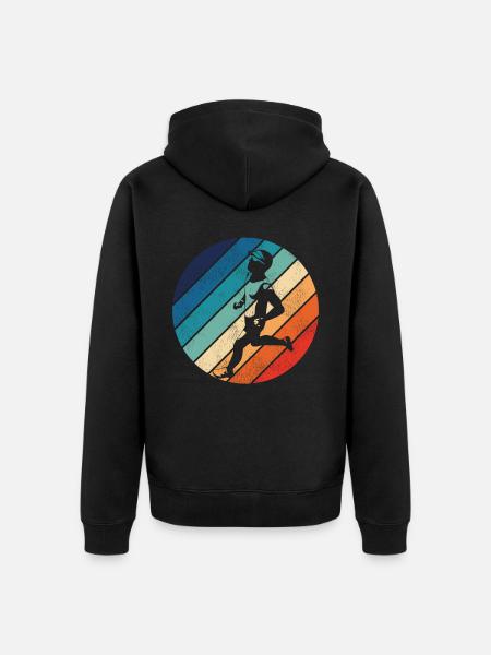 Running Runner Half Marathon Retro - Premium økologisk unisex-hættejakke - sort