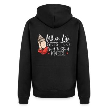 Bible Religious Pastor Christian Believer - Unisex Premium Organic Zip Hoodie - black - Back - Nico (187cm)