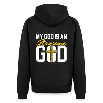 Mon Dieu est un Dieu Génial Pasteur Chrétien - Veste à capuche bio Premium Unisexe - noir - Dos - Nico (187cm)
