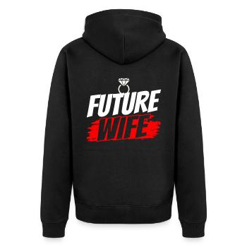 Zukünftige Ehefrau Bräute Braut Party Hochzeit - Unisex Premium Bio Zip Hoodie - Schwarz - Hinten - Nico (187cm)