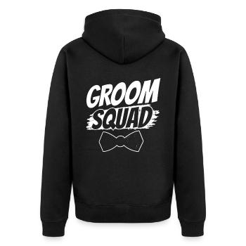 Groom Team Marriage Party Wedding Sayings - Unisex Premium Organic Zip Hoodie - black - Back - Nico (187cm)