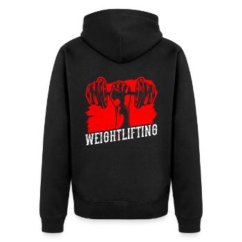 Weightlifting Fitness Workout Weightlifting Gym - Unisex Premium Organic Zip Hoodie - black - Back - Nico (187cm)