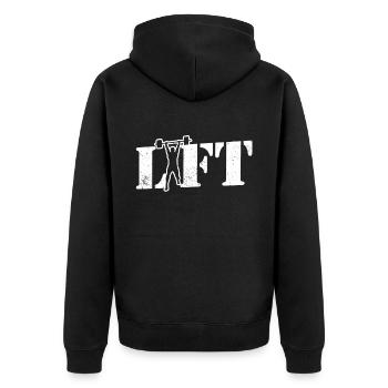 Lift Weightlifting Gym Workout Weightlifting - Unisex Premium Organic Zip Hoodie - black - Back - Nico (187cm)