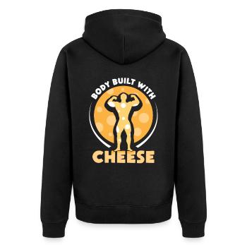 Corps de fromage sucré Chers amoureux dictons - Veste à capuche bio Premium Unisexe - noir - Dos - Nico (187cm)