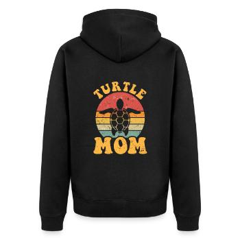 Turtle Mom turtles - Unisex Premium Organic Zip Hoodie - black - Back - Nico (187cm)