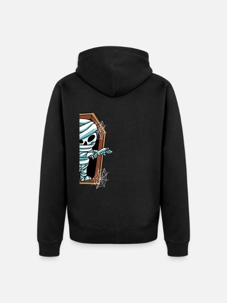 Mummy in the grave Halloween - Unisex Premium Organic Zip Hoodie - black