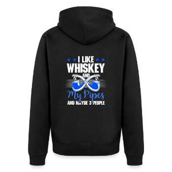 Rauchtabak Raucher Zigarre Pfeifen Liebhaber - Unisex Premium Bio Zip Hoodie - Schwarz - Hinten - Nico (187cm)