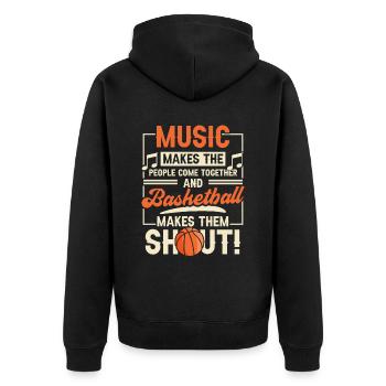 Game Sports Music Player Musical Fan - Unisex Premium Organic Zip Hoodie - black - Back - Nico (187cm)