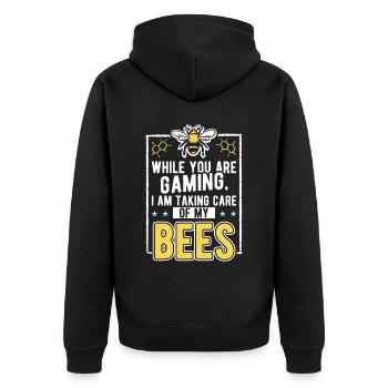 Soins de mes abeilles Apiculture Apiculteur Bienenliebh - Veste à capuche bio Premium Unisexe - noir - Dos - Nico (187cm)