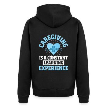 Patient Healthcare Physical Therapy He - Unisex Premium Organic Zip Hoodie - black - Back - Nico (187cm)