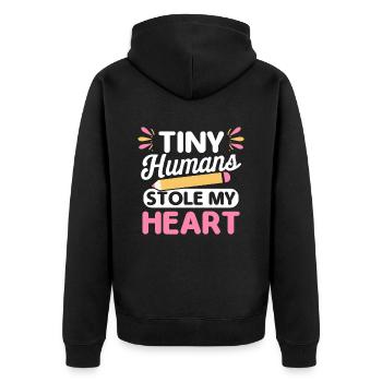 First day of school preschool teacher - Unisex Premium Organic Zip Hoodie - black - Back - Nico (187cm)