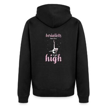 Aerial Silks I acrobatics dancer yoga design for - Unisex Premium Organic Zip Hoodie - black - Back - Nico (187cm)