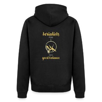 Aerial Silks I acrobatics dancer yoga design for - Unisex Premium Organic Zip Hoodie - black - Back - Nico (187cm)