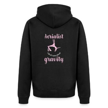 Aerial Silks I acrobatics dancer yoga design for - Unisex Premium Organic Zip Hoodie - black - Back - Nico (187cm)