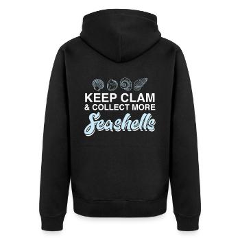 Keep shells and collect more mussels - Unisex Premium Organic Zip Hoodie - black - Back - Nico (187cm)