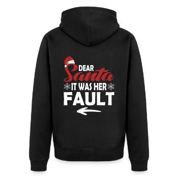 Dear Santa Claus, it was her fault - Unisex Premium Organic Zip Hoodie - black - Back - Nico (187cm)