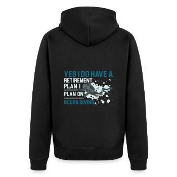 Sporttauchen Geschenk Unterwasser Sporttaucher - Unisex Premium Bio Zip Hoodie - Schwarz - Hinten - Nico (187cm)