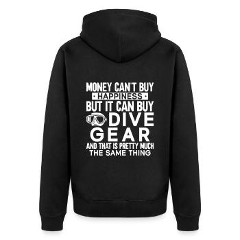 Sporttauchen Geschenk Unterwasser Sporttaucher - Unisex Premium Bio Zip Hoodie - Schwarz - Hinten - Nico (187cm)