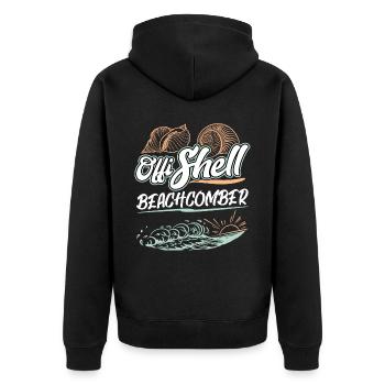 Offishell Beachcomber - Shell - Unisex Premium Organic Zip Hoodie - black - Back - Nico (187cm)