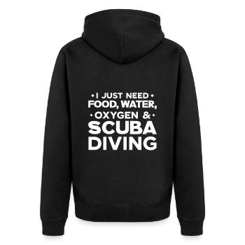 Sporttauchen Geschenk Unterwasser Sporttaucher - Unisex Premium Bio Zip Hoodie - Schwarz - Hinten - Nico (187cm)