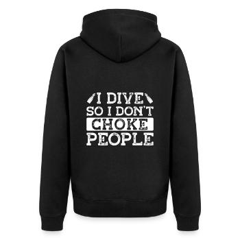 Sporttauchen Geschenk Unterwasser Sporttaucher - Unisex Premium Bio Zip Hoodie - Schwarz - Hinten - Nico (187cm)