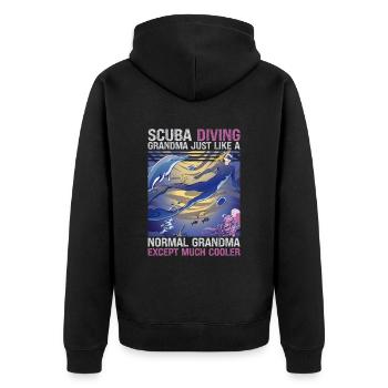 Scuba Diving Gift Underwater Scuba Diver - Unisex Premium Organic Zip Hoodie - black - Back - Nico (187cm)