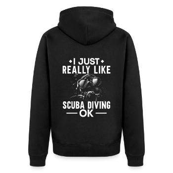 Sporttauchen Geschenk Unterwasser Sporttaucher - Unisex Premium Bio Zip Hoodie - Schwarz - Hinten - Nico (187cm)