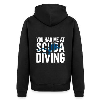 Sporttauchen Geschenk Unterwasser Sporttaucher - Unisex Premium Bio Zip Hoodie - Schwarz - Hinten - Nico (187cm)