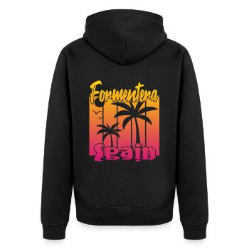 Formentera Espagne - Veste à capuche bio Premium Unisexe - noir - Dos - Nico (187cm)