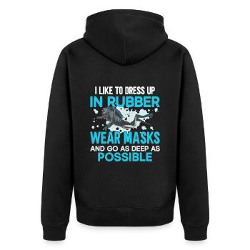 Sporttauchen Geschenk Unterwasser Sporttaucher - Unisex Premium Bio Zip Hoodie - Schwarz - Hinten - Nico (187cm)