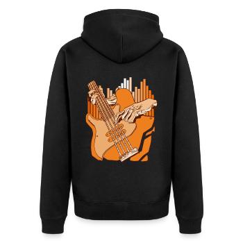 Bassgitarrist Bassist String Instrument Musik - Unisex Premium Bio Zip Hoodie - Schwarz - Hinten - Nico (187cm)