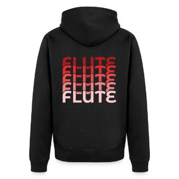 Vintage Flötenspieler Musikinstrument Flötist - Unisex Premium Bio Zip Hoodie - Schwarz - Hinten - Nico (187cm)