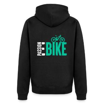 Passion Ebike Electric Bike Enthusiast - Unisex Premium Organic Zip Hoodie - black - Back - Nico (187cm)