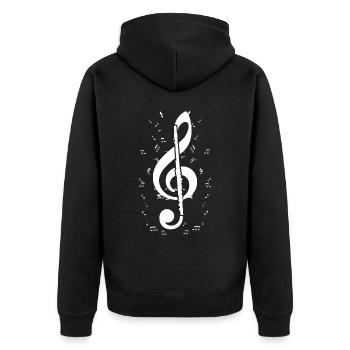 Musikaliktizen Flötenspieler Orchester Musiker - Unisex Premium Bio Zip Hoodie - Schwarz - Hinten - Nico (187cm)