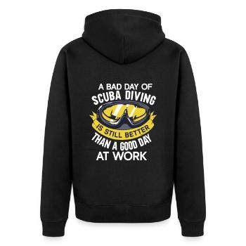 Sporttauchen Geschenk Unterwasser Sporttaucher - Unisex Premium Bio Zip Hoodie - Schwarz - Hinten - Nico (187cm)